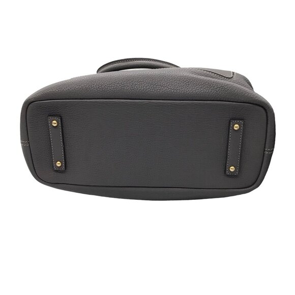 LORO PIANA GREY LARGE PEBBLED LEATHER HANDBAG - Picture 4 of 12